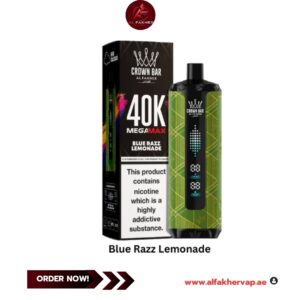 Al Fakher Crown Bar Mega Max 40000 Puffs Blue Razz Lemonade