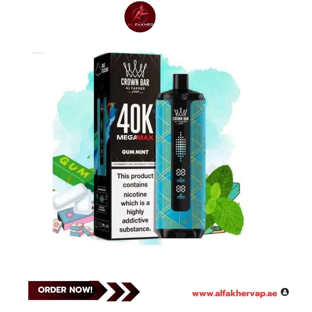 Al Fakher Crown Bar Mega Max 40000 Puffs Gum Mint Al Fakher Crown Bar Mega Max 40000 Puffs Gum Mint