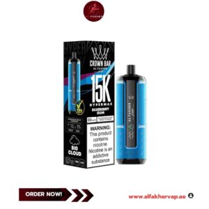 Al Fakher Crown Bar Hypermax 15000 Puffs Blueberry Gum