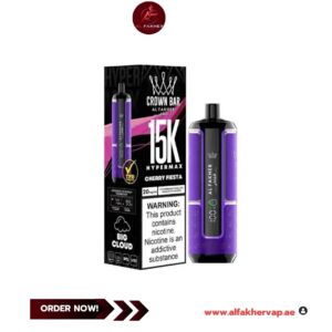 Al Fakher Crown Bar Hypermax 15000 Puffs Cherry Fiesta