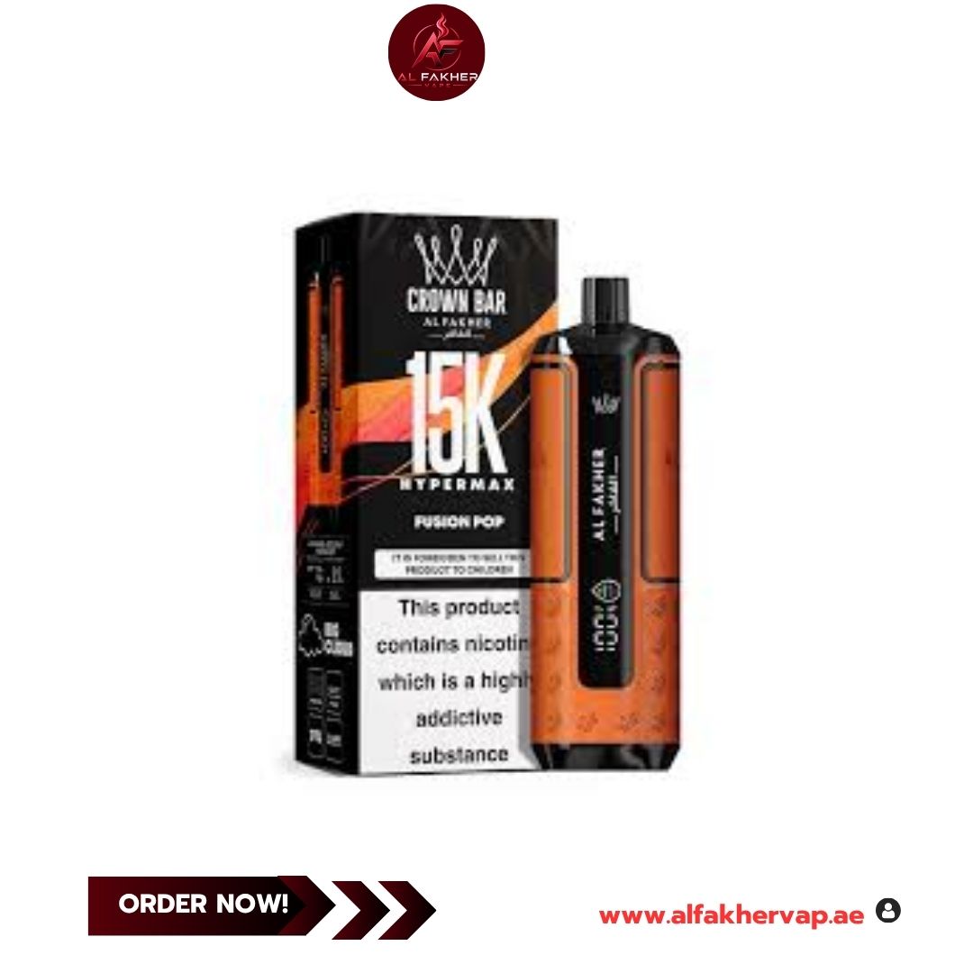 Al Fakher Crown Bar Hypermax 15000 Puffs Fusion Pop Dubai UAE Al Fakher Crown Bar Hypermax 15000 Puffs Fusion Pop