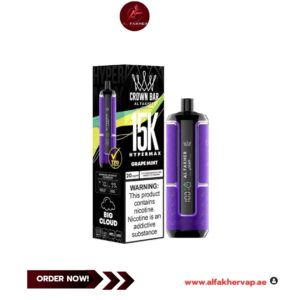 Al Fakher Crown Bar Hypermax 15000 Puffs Grape Mint