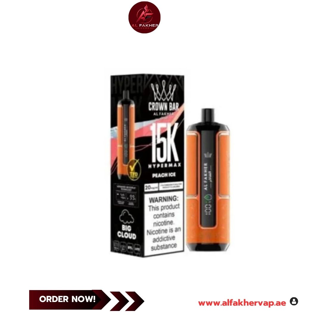 Al Fakher Crown Bar Hypermax 15000 Puffs Peach Ice