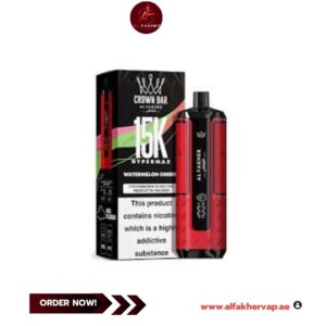 Al Fakher Crown Bar Hypermax 15000 Puffs Watermelon Cherry