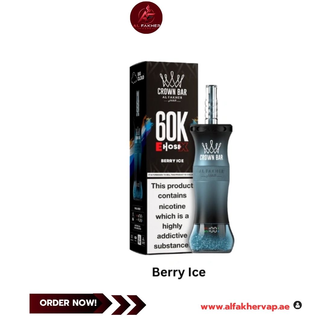 Al Fakher E-hose x Crown Bar 60000 Puffs Berry Ice Dubai Al Fakher E-hose x Crown Bar 60000 Puffs Berry Ice