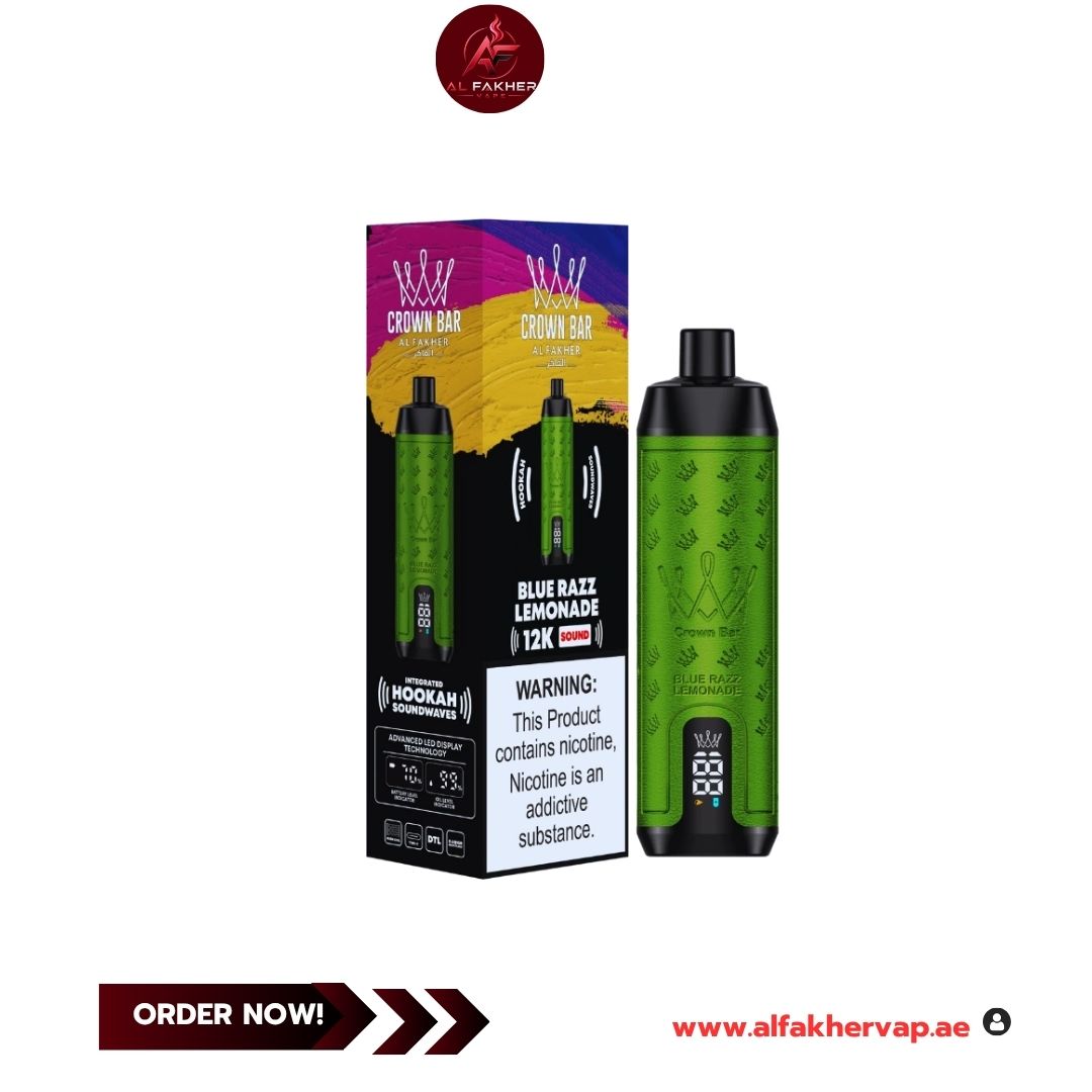 Al Fakher Crown Bar 12000 Puffs Blue Razz Lemonade