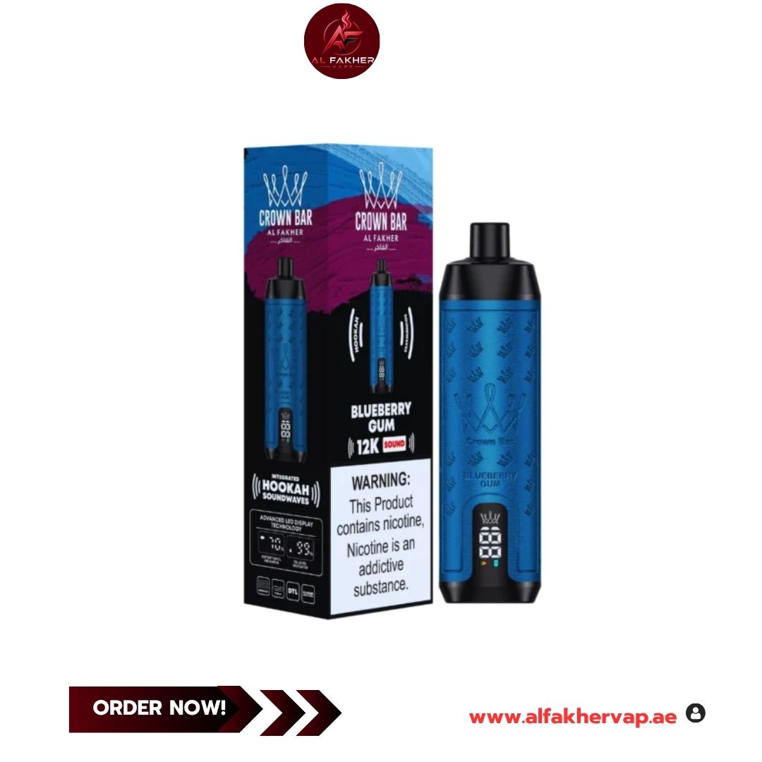 Al Fakher Crown Bar 12000 Puffs Blueberry Gum