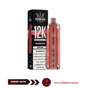 Al Fakher Crown Bar Crystal V2 12000 Puffs Peach Ice Dubai